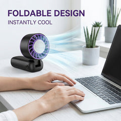 Portable Handheld Fan, Turbo Fan with Ice Cooling & 120 Adjustable Speeds, Rechargeable Personal Fan with Digital Display, 90° Foldable Mini Fan for Travel, Office, Outdoor