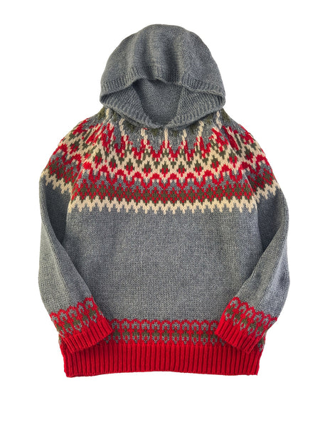 Women's Winter Hooded Jacquard Sweatshirt Style Glacier Snow Mountain Chunky Elegant Fashionable Comfortable Casual Vintage Commuter Soft Slim-Fit Top