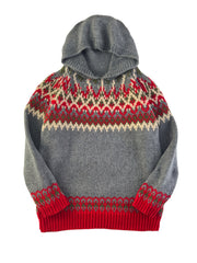 Women's Winter Hooded Jacquard Sweatshirt Style Glacier Snow Mountain Chunky Elegant Fashionable Comfortable Casual Vintage Commuter Soft Slim-Fit Top