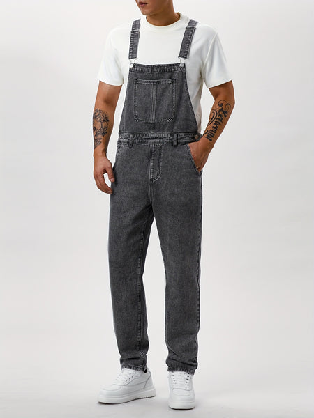 Men'S Casual Washed All-Match Denim Overalls