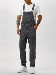 Men'S Casual Washed All-Match Denim Overalls