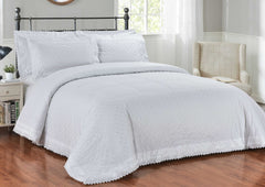 Serenity Stitch Broderie Anglaise Lace Trim Luxury Duvet Cover Set With Pillowcase | Available in 2 Colours & 4 Sizes | Breathable, Wrinkle Resistant & Machine Washable | UK Based Brand | Fast Dispatch from UK Fulfillment Centre