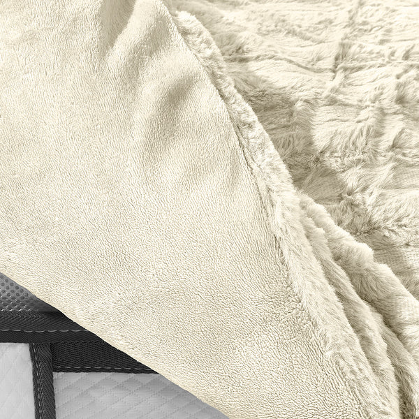3pcs Faux Rabbit Plush Bedding Set, Soft Fluffy Comfortable Thicken Warm Autumn-Winter Duvet Cover & Pillowcase Set, Machine Washable, Ideal for Hotel, Guest Room, Bedroom, Home Use,Christmas Presents, Single/Double/King/Super King Size (1*Duvet Cover + 2