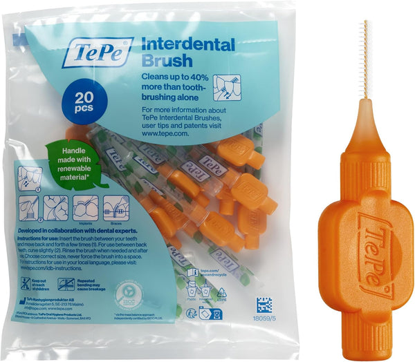 Tepe Interdental Brush, Original, Yellow, 0.7Mm/Iso 4, 8Pcs, Efficient Cleaning between Teeth, Plaque Remover and Dental Flosser for Small Gaps