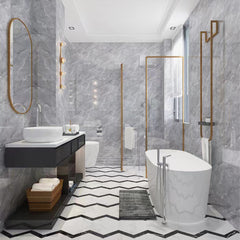 12/24/36pcs Contemporary Marble Pattern Self-Adhesive Wall Stickers - Waterproof & Oil-Resistant &Glossy Finish, Easy Peel & Stick for Kitchen, Bathroom, Glass, Walls - Removable Modern Home Decor, Bathroom Wall Stickers, Kitchen Decor, Easy install Decal