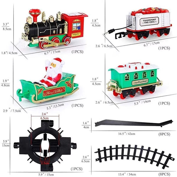 Electric Christmas Train Electric Sound and Light Hangable Christmas Tree Christmas Rail Car Christmas Gifts Children Toys