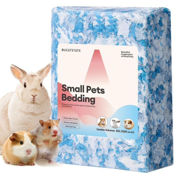 BUCATSTATE 20L/450g Hamster Bedding, 99% Dust-Free Guinea Pig Paper Bedding Odor Control Paper Bedding, Cozy Small Animal Bedding For Rabbit Rat Syrian Dwarf Hamsters Gerbils