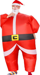Inflatable Christmas Costume for Adult Blow up Santa Claus Elf Snowman Ginger Bread Man Costum Xmas Funny Fancy Dress
