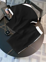 Sportswear Short-Sleeve T-Shirt and Wide-Leg Pants Set, 2025 Summer New Arrival, Age-Reducing 2pcs Set (Niannian)
