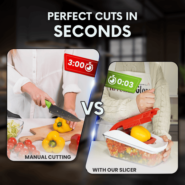 AEX 4-in-1 Manual Vegetable Chopper | Onion Dicer & Slicer | UK Kitchen Gadget | Time-Saving Meal Prep Tool