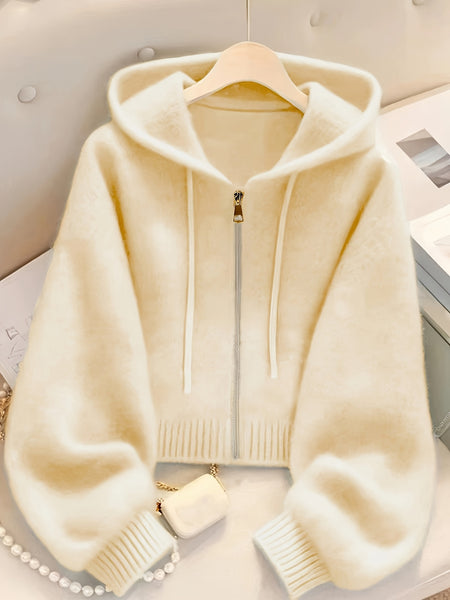 Cardigan Hooded Sweater for Women, Unique Niche Style Top, Gavin
