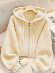 Cardigan Hooded Sweater for Women, Unique Niche Style Top, Gavin