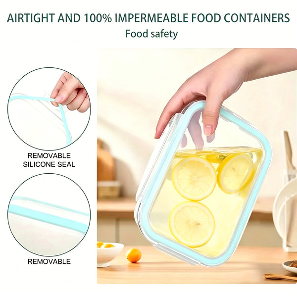 16pcs Glass Refrigerator Storage Box, Food Storage Container, (8 Containers +8 LIDS)Crisper with Leak-proof Lock Lid - for Microwave, Lunch Box, Refrigerator, Party, Camping, Wedding - for Meals, Snacks, Fruits, Vegetables, Fitness Meals, Meat
