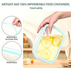 16pcs Glass Refrigerator Storage Box, Food Storage Container, (8 Containers +8 LIDS)Crisper with Leak-proof Lock Lid - for Microwave, Lunch Box, Refrigerator, Party, Camping, Wedding - for Meals, Snacks, Fruits, Vegetables, Fitness Meals, Meat