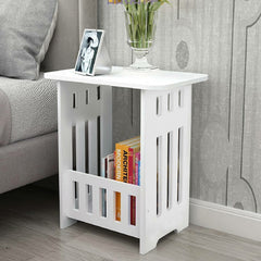 Small Side Table Side End Coffee Table Beside lamp Stand Nightstand Storage Shelf for Living Room Bedroom Bathroom Office Hallway White