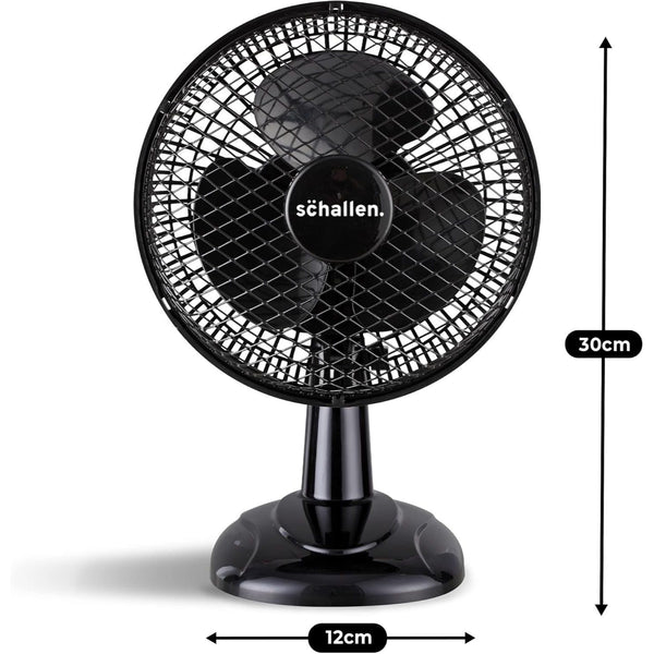 Schallen Grey Mini Table Fan Office Desk Home 6 Inch Small Electric Desk Fan Portable Air Cooling Fan Quiet Mini Desktop Fan with Tilt Function Worktop Office Home Bedroom PC Cooling Fan Compact Lightweight Air Circulator UK Plug Grey Black or White Porta