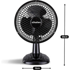 Schallen Grey Mini Table Fan Office Desk Home 6 Inch Small Electric Desk Fan Portable Air Cooling Fan Quiet Mini Desktop Fan with Tilt Function Worktop Office Home Bedroom PC Cooling Fan Compact Lightweight Air Circulator UK Plug Grey Black or White Porta