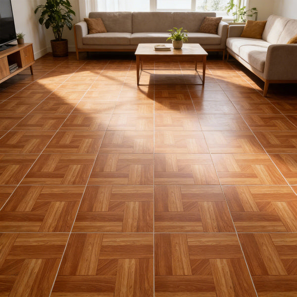 LIVINGANDHOME 30-Pack Self-Adhesive Vinyl Floor Planks Stickers, Wood Effect Flooring Tiles, 12