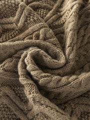 2025 Winter American Stand-Up Collar Half-Zip Knit Aran Sweater Mr. Pony Knitwear Pullover Card