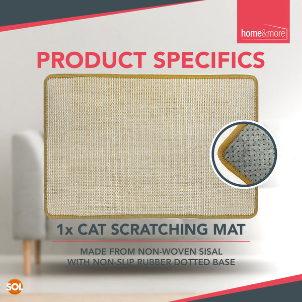 Cat Scratching Mat 60cm x 40cm | Sisal Cat Scratcher Pad for Kittens & Indoor Cats | Durable Scratch Board to Protect Furniture | Non-Slip Pet Scratching Pad | Large Cat Claw Care Mat | Cat Exercise & Stretching Toy