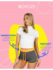 RUFEDGE Women'S Gym Fleck Hotpants Casual Summer Activewear Shorts Breathable Ladies Workout Running Fitness Short UK Sizes 8-18