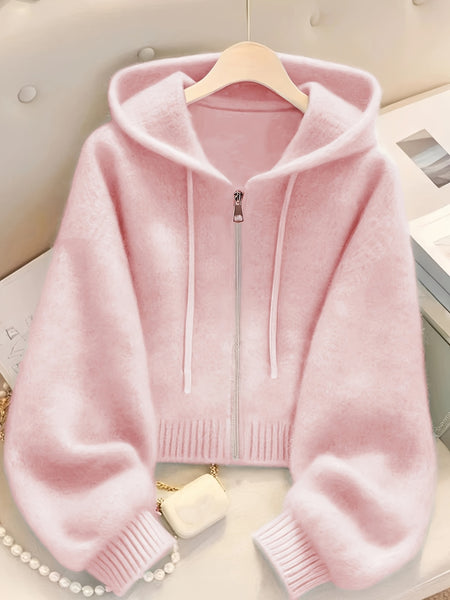 Cardigan Hooded Sweater for Women, Unique Niche Style Top, Gavin