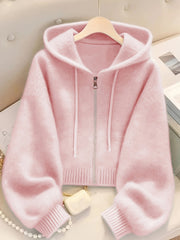 Cardigan Hooded Sweater for Women, Unique Niche Style Top, Gavin