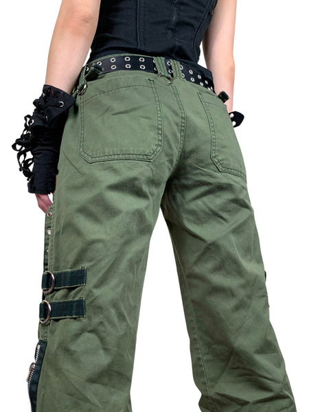 Women Gothic Cargo Pants Loose Low Waist Trousers Wide Leg Baggy Jeans Harajuku Streetwear Punk