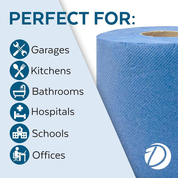 12 x Centre Feed Rolls Blue Tissue Paper Roll | 400 SHEETS PER ROLL | Premium quality