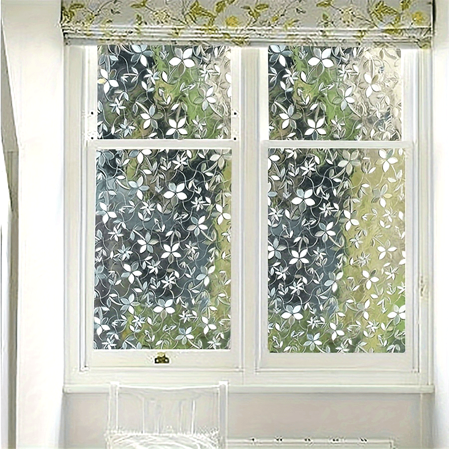 1 Roll Of Self-adhesive PVC Glass Static Window Film Window Sticker, Suitable for Floor-To-Ceiling Windows in Bathrooms And Restrooms, UV Resistant, Transparent And Opaque Window Film for Living Room Home Decoration