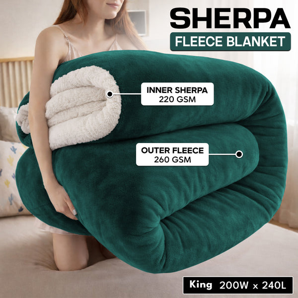 1pc Luxurious Double-Sided Sherpa Throw Blanket – Soft, Warm & Cozy Contemporary Blanket, Machine Washable, Perfect for Couch, Bed, Office & Travel, Ideal Gift