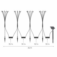 Fresh Source 8 Stem Solar Firefly Lights 4 Pack