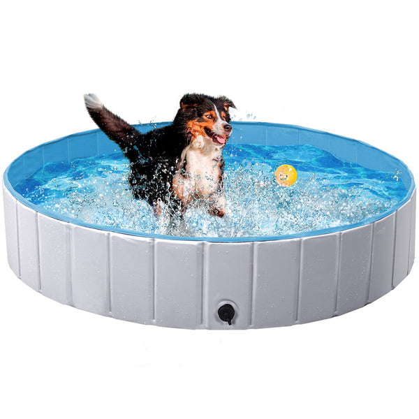 Costoffs Pet Pool Foldable Dog Swimming Pool, Pet Pool Portable Bathing Swimming Tub for Garden/Beach/Yard/Home, L/XL/XXL/XXXL, Blue/Grey/Black/Ocean Blue