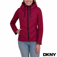 DKNY Women'S Mixed Media Jacket in Black