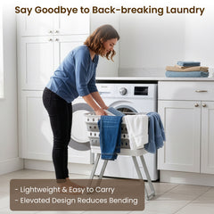 Large Capacity Foldable Laundry Basket with Standing Legs & Collapsible Hamper - Heavy-Duty Plastic Storage Bin with Brake Casters, Space-Saving Modern Rectangular Design for Bathroom, Bedroom, Dorm, Laundry Room - Easy-Fold Multi-Purpose, Laundry