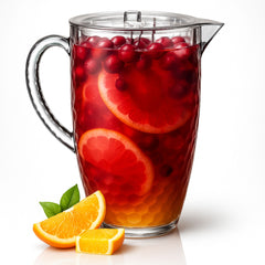 Clear Plastic Jugs 2 Litre - Plastic Jug with Lid and Vented Spout, Large Pitcher Jug for Picnics, BBQ, Cocktails, Indoor/Outdoor use, Water Jug
