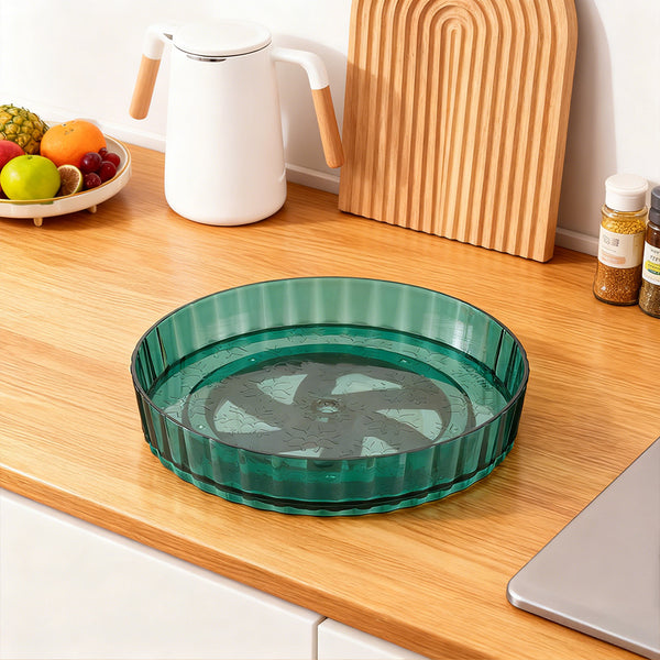 Non-Slip Rotating Storage Rack 1 Pack, Lazy Susan Organizer for Kitchen Spice Rack and Cosmetic Storage, Multi-functional Design for Cupboard Bedroom Bathroom Living Room Use, Complete Worktop Organizer Solution