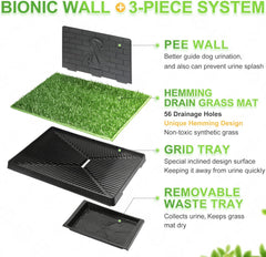 Hompet Dog Toilet Indoor Puppy Training Pad, Dog Potty Pet Training Grass Mat, Removable Waste Tray for Easier Clean Up, Non-Toxic Artificial Turf, (76×51 Cm)