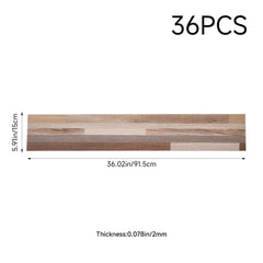 36pcs - 2mm Thickened PVC Self-adhesive Flooring, Silent Wood-grain Effect Floor Tiles with Wear-resistant UV Coating for Easy Cleaning. Specifically Designed for Pet Dens, Kitchens, Balconies, Bedrooms and Rental Property Refurbishments To Enhance Home C