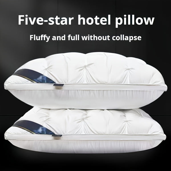 Pack of 2 Upgraded Thickened 5-Star Hotel Quality Pillows – Non-Collapsing High Core for Deep Sleep & Neck Support, Hypoallergenic Polyester Cover, Perfect for Home, Bedroom