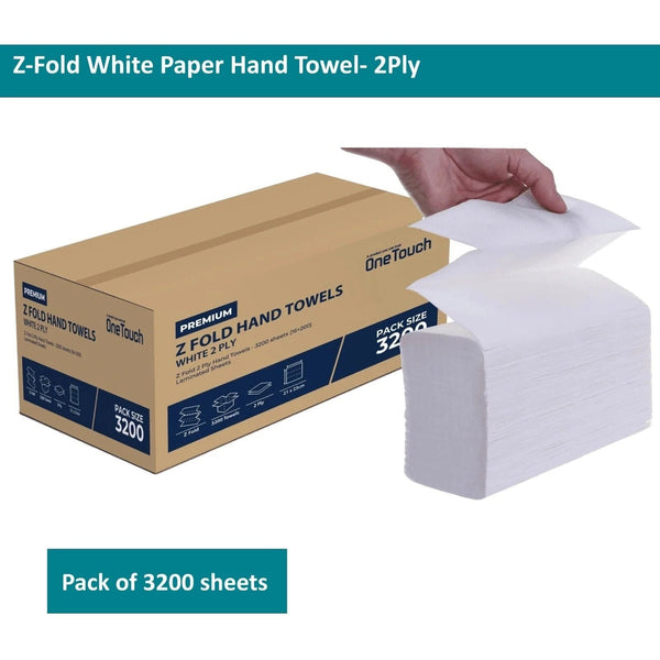 Paper Hand Towels Z fold tissues Multi Fold Premium Quality PACK 2 PLY 3200, Bulk Large Value Pack Hand Towels