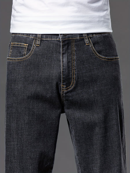 Geng Yuanshi High-End Summer Men's Jeans New Trend Fashion Straight-Leg Light Business Stretch Denim Pants