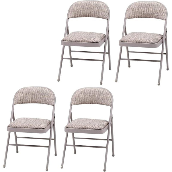 Crystals Deluxe Fabric Padded with Heavy Duty Steel Metal Frame Folding Back Rest Chair for Home Garden Office Computer Desk (1)