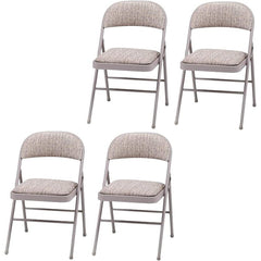 Crystals Deluxe Fabric Padded with Heavy Duty Steel Metal Frame Folding Back Rest Chair for Home Garden Office Computer Desk (1)