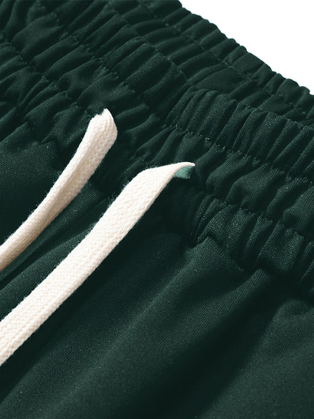 Three-pc Men's Solid Color Plain Elastic Waistband Drawstring Ribbed Cuffed Casual Jogger Pants, Men's Dress Administrative Trousers