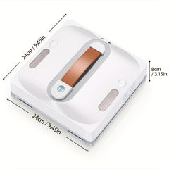 2025 Intelligent Electronic Window Cleaning Robot, Featuring 7.5Kpa Strong Suction, Smart Route Planning, an 8-Layer Safety Protection System, Edge Cleaning Capabilities, Washable Rags, Double-Sided Nozzles, And Water Volume Display