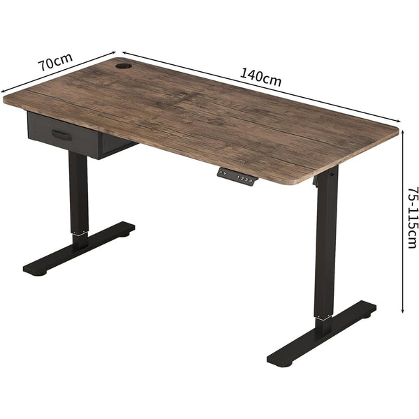 Electric Standing Desk, Sit Stand Table, Height Adjustable Electric Standing Computer Desk with USB Charging Port and Desk Drawer for Home Office