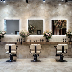 Square LED Bathroom Mirror Measuring 800X800Mm, Featuring Illuminated Backlighting, Wall Mounting, an Anti-Fog Demister, a Smart Touch Button, And Dimmable Settings for Makeup Application