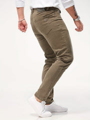 Solid Color Jeans Men'S Slim Fit Straight Leg Easy Versatile Casual Wear Long Pants Men'S Fashion