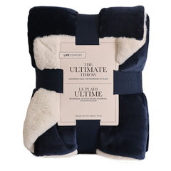 Life Comfort Faux Fur Ultimate Throw 152 x 177 cm in Titan Blue